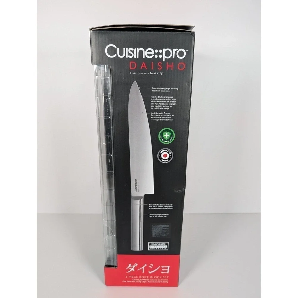 Cuisine Pro Knife Block Set Daisho Japanese Stainless Steel 6 PC Knives $450 New